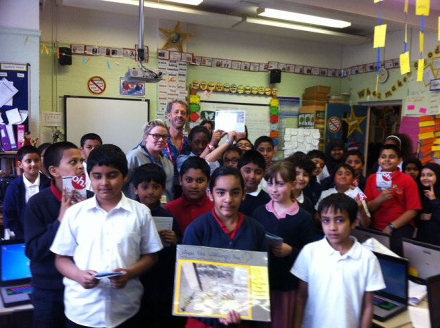 Blue Class at Hague Primary School with their prize